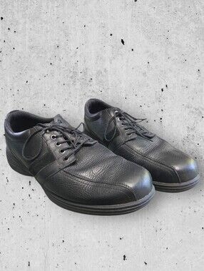 ABEO Upland Men's Casual Leather Comfort Walking Shoes Oxfords - Black - Size 12